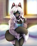  anthro areola breasts clothed clothing feline female fur hair looking_at_viewer mammal smile solo tavin 