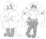  2017 anthro boots bulge clothed clothing eyelashes footwear garter_straps girly half-closed_eyes male muscle_mouse_(character) piercing solo thick_thighs vimhomeless 