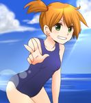  green_eyes hagino_aki kasumi_(pokemon) one-piece_swimsuit pokemon side_ponytail solo swimsuit 
