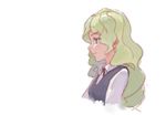  ashy@ blue_eyes diana_cavendish light_green_hair little_witch_academia long_hair multicolored_hair portrait profile simple_background solo two-tone_hair witch 