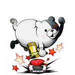  alpha_transparency bear buttons danganronpa divine_gate full_body gavel male_focus monokuma no_humans official_art pressing smile solo transparent_background ucmm 