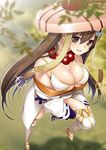  bare_shoulders beads breasts earrings fate/grand_order fate_(series) from_above hat hoop_earrings jewelry long_hair medium_breasts prayer_beads smile solo suzuki_nene thighs xuanzang_(fate/grand_order) 
