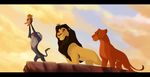  black_bars day disney feline female fur group kitchiki lion male mammal orange_fur outside rafiki smile standing tan_fur the_lion_king 