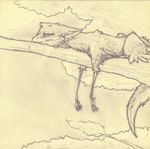  2017 ambiguous_gender feral in_tree lying on_front outside sildre sketch solo unknown_species 