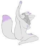  anthro big_breasts bourbon._(artist) breasts digimon female flexible nipples nude pussy renamon smile solo thick_thighs 