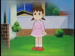  1girl animated animated_gif brown_hair cute doraemon legs minamoto_shizuka panties short_hair skirt underwear white_panties wind 