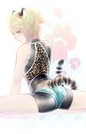  animal_humanoid blush cat_humanoid clothed clothing feline hair humanoid looking_at_viewer male mammal solo stripes tay_wald tiger tight_clothing 