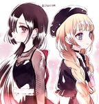  alternate_costume black_hair blonde_hair blue_eyes braid earrings english hat jewelry long_hair mahou_shoujo_ikusei_keikaku mahou_shoujo_ikusei_keikaku_unmarked momizi11005 multiple_girls murota_tsubame numakura_manami official_art purple_eyes ripple_(mahoiku) sazanami_kano seiyuu_connection top_speed twin_braids uchiyama_yumi 