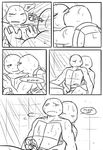  blush comic cuddling leonardo_(tmnt) male male/male penis pillow push raphael_(tmnt) reptile scalie shower sneefee teenage_mutant_ninja_turtles turtle water 