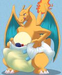  blush charizard diaper diaper_entrapment diaper_stuffing fire male nintendo pok&eacute;mon urine video_games watersports wet_diaper wetting xepher777 