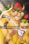  age_difference balls bowser bowser_jr. circumcised duo erection father father_and_son front_view grin horn humanoid_penis looking_at_viewer male mario_bros mostly_nude neckerchief nintendo nude parent penis reezythegarchomp selfie sharp_teeth size_difference smile snapchat son standing teeth video_games 