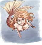  mermaid monster_girl nami_(one_piece) one_piece orange_eyes orange_hair swimming under_water 