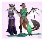  belly belly_dance canine clothing cute dancing female female/female fox invalid_tag lizard mammal paws reptile scalie teacher wings wolf 