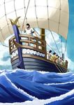  black_hair facial_hair greek oar ship the_odyssey water yuzuki_jun_(natrium_nikki) 
