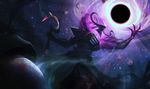  black_hole_(space) commentary dark_star_thresh debris destruction highres holding horns league_of_legends no_humans open_mouth planet sharp_teeth space sparkle teeth thresh victor_maury 