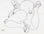 2017 anthro big_breasts big_butt breasts butt digimon female huge_breasts huge_butt krocialblack smile solo taomon 