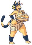  animal_crossing ankha anthro big_breasts blush breasts cat clothed clothing feline female huge_breasts mammal nintendo signirsol skimpy solo video_games wide_hips 