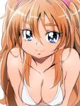  blue_eyes breasts cleavage collarbone eyebrows houjou_hibiki long_hair manji_(tenketsu) medium_breasts orange_hair precure sketch smile solo suite_precure two_side_up upper_body white_bikini_top 