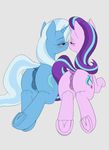  2017 anatomically_correct anatomically_correct_pussy anearbyanimal animal_genitalia animal_pussy anus blush butt cutie_mark dock duo equine equine_pussy female feral friendship_is_magic hair hooves horn long_hair mammal multicolored_hair my_little_pony pussy simple_background starlight_glimmer_(mlp) trixie_(mlp) two_tone_hair underhoof unicorn 