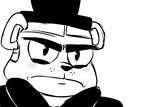  2015 angry animatronic anthro bear blush five_nights_at_freddy&#039;s freddy_(fnaf) frown hat inkyfrog machine male mammal reaction_image restricted_palette robot scowl simple_background solo top_hat video_games white_background 