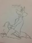  anthro canine cereal chip_the_wolf cum_on_food food male mammal mascot masturbation nude penis sketch solo wolf 