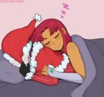  2girls afrobull blush multiple_girls sleep sleeping tagme teen_titans yuri 