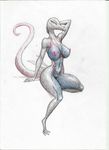  2017 anthro areola big_breasts breasts female lizard looking_at_viewer navel nintendo nipples non-mammal_breasts pok&eacute;mon reptil reptile salazzle scalie simple_background video_games white_background 