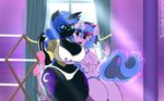  16:10 2017 anthro anthrofied areola armor band-aid bandage bra clothing cutie_mark duo equine female friendship_is_magic glowing hair helmet hi_res horn inside levitation long_hair magic mammal my_little_pony nightmare_moon_(mlp) open_mouth panties sammy-upvotes twilight_sparkle_(mlp) underwear unicorn wallpaper 