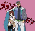  1boy 1girl jojo_no_kimyou_na_bouken kuujou_joutarou makise_kurisu steins;gate 