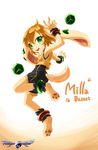  absurd_res anrock3 anthro barefoot canine clothed clothing dog female freedom_planet freedom_planet_2 green_eyes hair hi_res mammal milla_basset orange_hair signature text video_games 