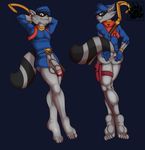  anthro anus balls big_butt blackbear bottomless butt clothed clothing mammal penis sly_cooper sly_cooper_(series) spread_butt spreading video_games 