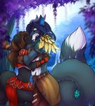  anthro breasts canine clothed clothing digital_media_(artwork) female female/female kissing magic magic_user mammal open_mouth ponytail shariea sherri_mayim tongue video_games warcraft 