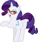  bedroom_eyes butt cutie_mark equine eyewear friendship_is_magic glasses half-closed_eyes horn horse looking_back mammal my_little_pony naughty_face pony presenting rarity_(mlp) seductive simple_background suggestive unicorn unknown_artist 