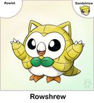  beak claws fusion nintendo pok&eacute;mon rowlet sandshrew twime777 video_games 