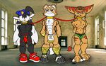 angry bottomless bulge clothed clothing collar footwear fox_mccloud how-did-we-get-here klonoa klonoa_(series) leash loincloth male mostly_nude navel nervous nintendo nipples ratchet ratchet_and_clank sandals star_fox topless video_games 
