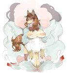  abstract_background anthro areola big_breasts blush breasts brown_hair canine dog female fur hair huge_breasts inverted_nipples kemono kinoko_(artist) long_hair looking_at_viewer mammal nipples puffy_nipples pussy simple_background solo 