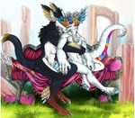  anthro bebl cuntboy cuntboy/male duo erection hair horn hug intersex intersex/male kissing male nude pussy sergal sitting tongue tongue_out 
