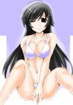  1girl bikini black_hair blush breasts engo_(aquawatery) girls_und_panzer isuzu_hana large_breasts solo white_bikini 