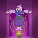 1:1 anthro baronbulge captured duo female flower flowey_the_flower hi_res male male/female mammal monster plant tentacles toriel transformation transformation_sequence undertale undertale_(series)