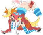 2016 3_fingers 3_toes 5_fingers absurd_res accessory all_fours animal_genitalia animal_penis anthro anthro_penetrating anthro_penetrating_human anus aria_(pokemon) armwear bangs big_breasts biped bite biting_lip biting_own_lip black_eyebrows blue_bow blue_clothing blue_legwear blue_necktie blue_stockings bodily_fluids bottomless bottomless_female bottomless_human bow_ribbon breasts butt canid canine_genitalia canine_penis clitoris close-up clothed clothed/nude clothed_sex clothing cum cum_from_pussy cum_in_pussy cum_inside cutaway delphox doggystyle drooling duo elbow_gloves eyebrows eyelashes eyes_closed feet female female_human female_penetrated fingers from_behind_position fur generation_6_pokemon genital_fluids genitals gloves hair hair_accessory hair_bow hair_ribbon hand_on_hip handwear hi_res human human_on_anthro human_penetrated humanoid_genitalia humanoid_pussy inner_ear_fluff interspecies knot knotted_penis knotting legwear long_hair looking_pleasured male male/female male_anthro male_penetrating male_penetrating_female mammal multicolored_body multicolored_fur necktie nintendo nude nude_anthro nude_male open_mouth orange_body orange_fur orange_inner_ear_fluff orange_nose pattern_clothing pattern_legwear pattern_necktie pattern_stockings penetration penile penile_penetration penis penis_in_pussy pink_anus pink_tongue plantigrade pointy_ears pokemon pokemon_(species) pokephilia ponytail prick_ears pussy red_body red_eyes red_fur red_hair red_penis red_sheath revoltingrat ribbons saliva sex sheath skindentation snout stockings striped_clothing striped_legwear striped_necktie striped_stockings stripes tail teeth toes tongue tuft vaginal vaginal_knotting vaginal_penetration vein veiny_penis white_blouse white_clothing white_gloves white_handwear yellow_body yellow_ears yellow_fur yellow_tail