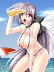  1girl artist_request beach erect_nipples haku_yowane solo suggestive_fluid vocaloid yowane_haku 