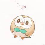  bad_id bad_pixiv_id bird gen_7_pokemon no_humans open_mouth owl petals pokemon pokemon_(creature) rowlet solo 