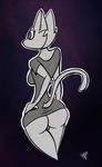  2017 anthro big_butt bottomless breasts butt canine clothed clothing digital_media_(artwork) ear_piercing female mammal piercing simple_background standing typhoonteaser 
