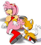  2017 amy_rose anthro anus areola big_breasts big_butt breasts butt canine digitaldomain123 duo erect_nipples erection female fox hedgehog huge_butt male mammal masturbation miles_prower nipples penis pussy smile sonic_(series) 