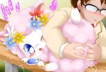  alpaca anal anal_fingering angela_(jewelpet) anus blue_eyes blush camelid drooling eyewear female fingering fur gem glasses human jewelpet looking_back male male/female mammal open_mouth pussy pussy_juice saliva spreading suvaru sweat white_fur ♀ 