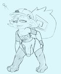  anthro balls bent_over bottomless buckteeth clothed clothing english_text fluffy fluffy_tail legwear lithle male mammal open_mouth penis pinup pose retracted_foreskin rodent salaciouslx seductive shirt signature sketch smile solo squirrel tank_top teeth text uncut 