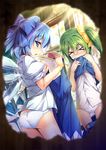  &gt;_&lt; :o ass asymmetrical_hair black_panties blue_bow blue_dress blue_eyes blue_hair blue_skirt blush bow butt_crack buttons chima_q cirno closed_eyes daiyousei day detached_wings dress dress_removed dress_shirt embarrassed eyebrows_visible_through_hair fairy_wings green_hair hair_bow hair_ribbon highres holding_dress hole hole_in_wall ice ice_wings indoors large_bow light_rays looking_at_viewer luna_child multiple_girls nose_blush open_mouth panties peeking pinafore_dress pov profile puffy_short_sleeves puffy_sleeves ribbon shirt short_hair short_sleeves side_ponytail sideways_mouth skirt skirt_pull sleeveless sleeveless_dress star_sapphire sunbeam sunlight sunny_milk thigh_gap thighs touhou transparent_wings underwear undressing white_panties white_shirt window wings yellow_bow yellow_ribbon 