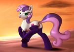  2017 anus butt clothed clothing cutie_mark equine female feral friendship_is_magic green_eyes hair horn jeki legwear looking_at_viewer looking_back mammal multicolored_hair my_little_pony presenting pussy sky smile solo stockings sweetie_belle_(mlp) tongue tongue_out two_tone_hair unicorn 