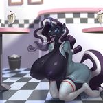  2017 anthro anthrofied clothed clothing equine female hair horn inside kevinsano mammal my_little_pony nightmare_rarity_(idw) open_mouth unicorn 