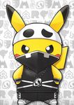  cosplay gen_1_pokemon highres jewelry necklace official_art pikachu pokemon scan shoes shorts sneakers team_skull_uniform white_footwear 